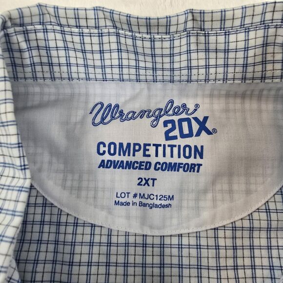 Wrangler 20X Competition Shirt Mens 2XT Plaid Western Rodeo Button New - Picture 8 of 16